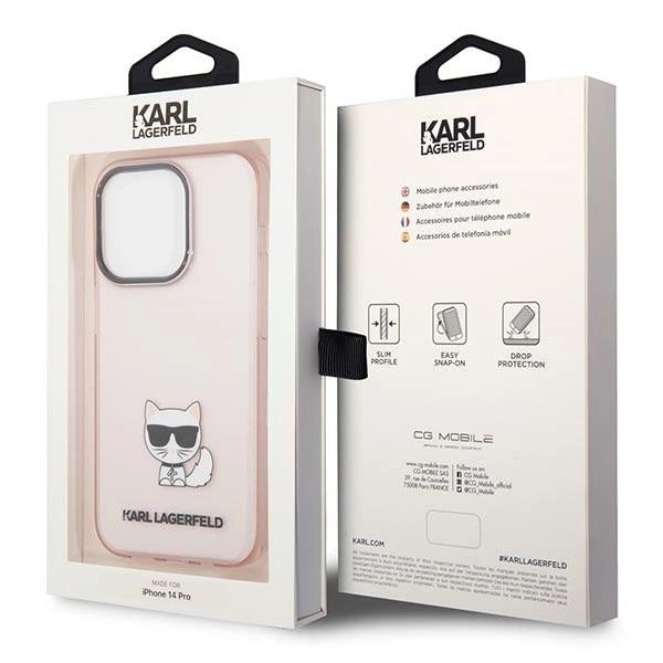 Karl Lagerfeld KLHCP14LCTTRI iPhone 14 Pro 6.1 "hardcase pink / pink Transparent Choupette Body_7