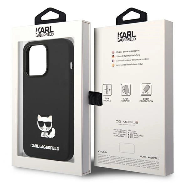 Karl Lagerfeld KLHCP14LSLCTBK iPhone 14 Pro 6.1 "hardcase black / black Silicone Choupette Body_7