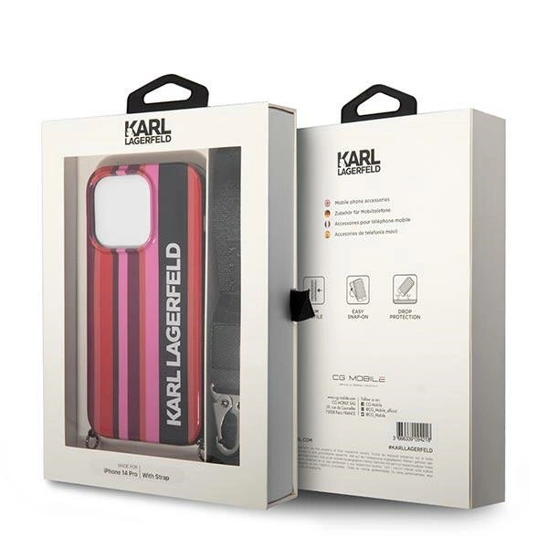 Karl Lagerfeld KLHCP14LSTSTP iPhone 14 Pro 6,1" hardcase różowy/pink Color Stripes Strap_6