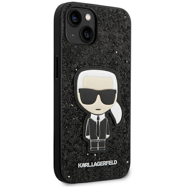 Karl Lagerfeld KLHCP14MGFKPK iPhone 14 Plus 6.7 "hardcase black / black Glitter Flakes Ikonik_3