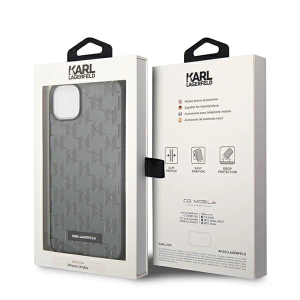 Karl Lagerfeld KLHCP14MSAKLHPG iPhone 14 Plus 6.7 "hardcase gray / gray Saffiano Mono Metal Logo_7