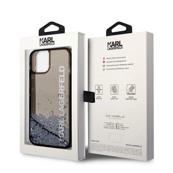 Karl Lagerfeld KLHCP14SLCKVK iPhone 14 6.1 "black / black hardcase Liquid Glitter Elong_7