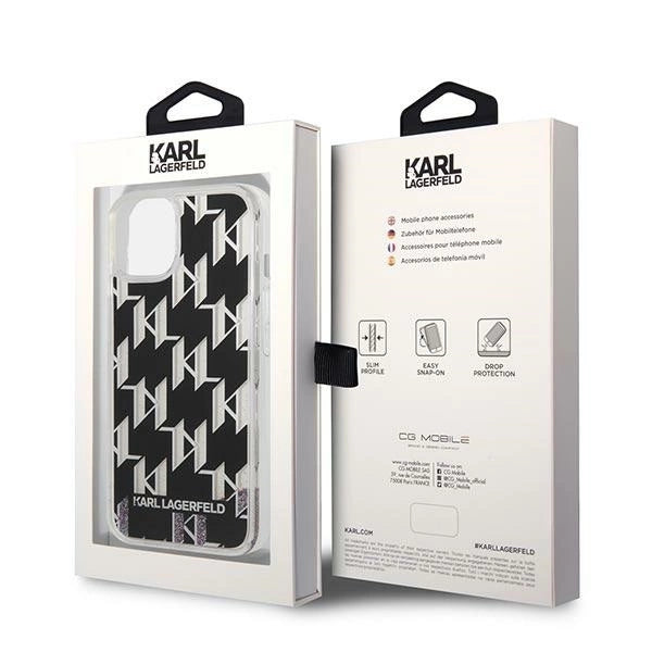 Karl Lagerfeld KLHCP14SLMNMK iPhone 14 6.1 "hardcase black / black Liquid Glitter Monogram_7