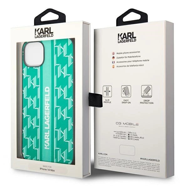 Karl Lagerfeld KLHCP14SPGKLSKN iPhone 14 6.1 "hardcase green / green Monogram Stripe_7