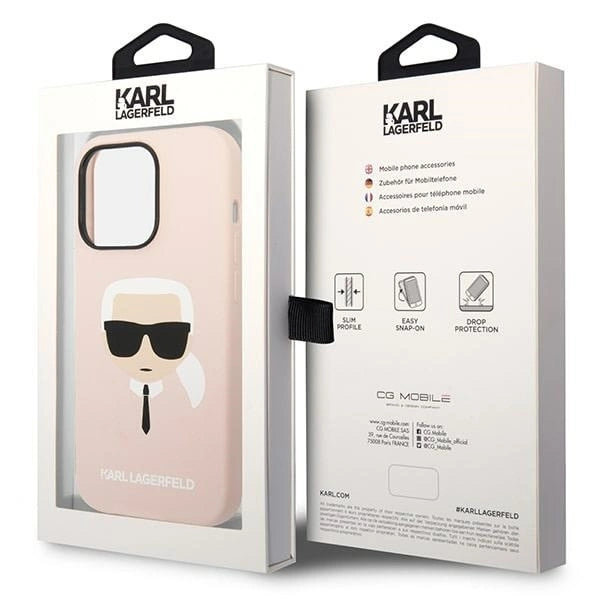 Karl Lagerfeld KLHMP14LSLKHLP iPhone 14 Pro 6.1 "hardcase light pink / light pink Silicone Karl`s Head Magsafe_7