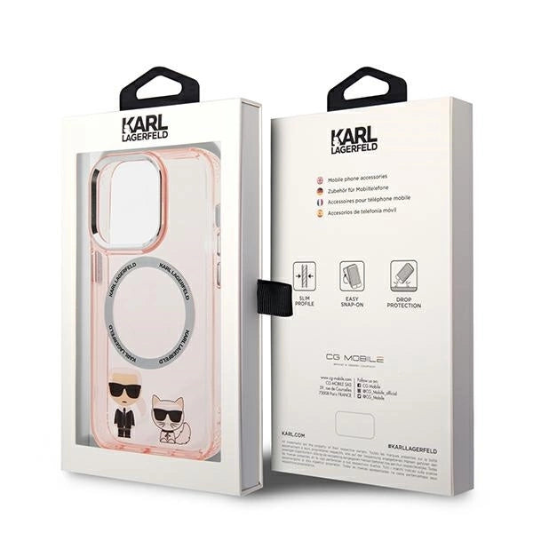 Karl Lagerfeld KLHMP14XHKCP iPhone 14 Pro Max 6.7 "hardcase pink / pink Karl & Choupette Aluminum Magsafe_7