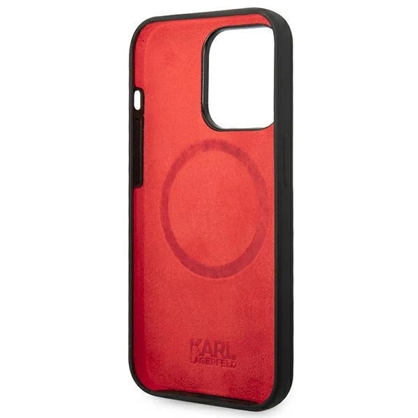 Karl Lagerfeld KLHMP14XSLMP1K iPhone 14 Pro Max 6,7" hardcase czarny/black Silicone Plaque Magsafe_6