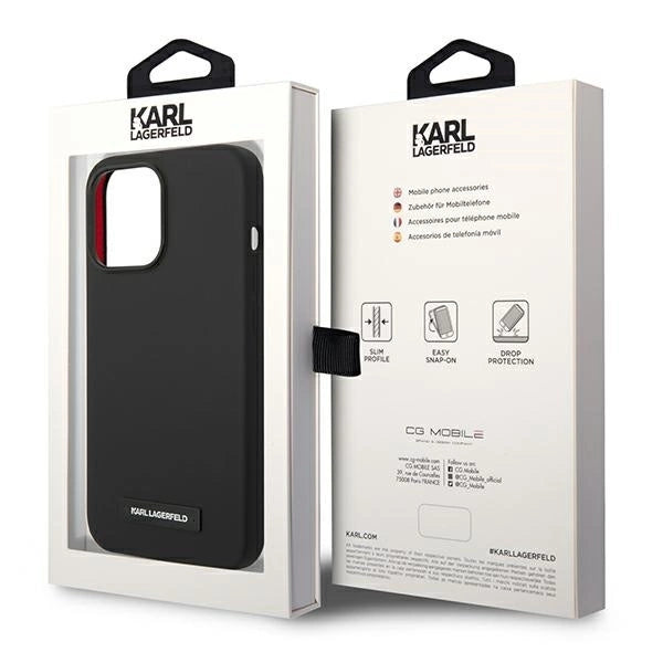 Karl Lagerfeld KLHMP14XSLMP1K iPhone 14 Pro Max 6,7" hardcase czarny/black Silicone Plaque Magsafe_7