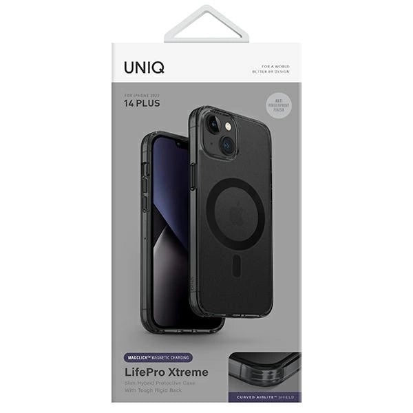 Uniq LifePro Xtreme Magclick Charging case for iPhone 14 Plus - gray and black_7