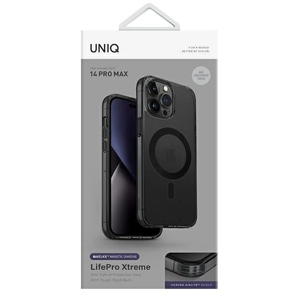 Uniq LifePro Xtreme Magclick Charging case for iPhone 14 Pro Max - gray and black_7