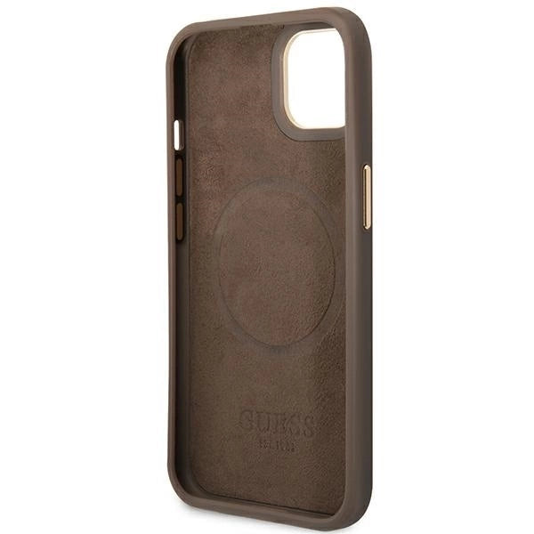 Guess GUHMP14MU4GPRW iPhone 14 Plus 6.7 "brown / brown hard case 4G Logo Plate MagSafe_6