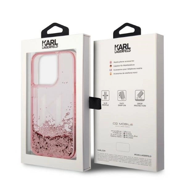 Karl Lagerfeld KLHCP14LLBKLCP iPhone 14 Pro 6.1 "pink / pink hardcase Liquid Glitter Big KL_7