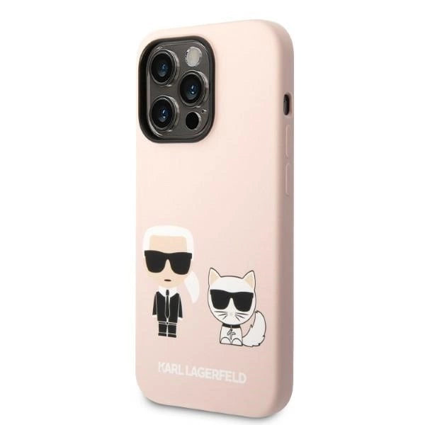 Karl Lagerfeld KLHMP14LSSKCI iPhone 14 Pro 6.1 "hardcase light pink / light pink Silicone Karl & Choupette Magsafe_1