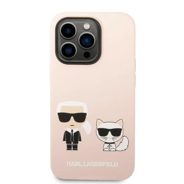 Karl Lagerfeld KLHMP14LSSKCI iPhone 14 Pro 6.1 "hardcase light pink / light pink Silicone Karl & Choupette Magsafe_2