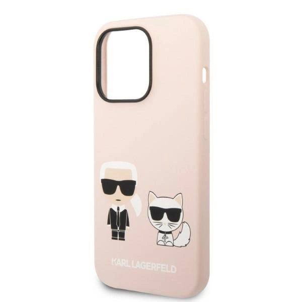 Karl Lagerfeld KLHMP14LSSKCI iPhone 14 Pro 6.1 "hardcase light pink / light pink Silicone Karl & Choupette Magsafe_5