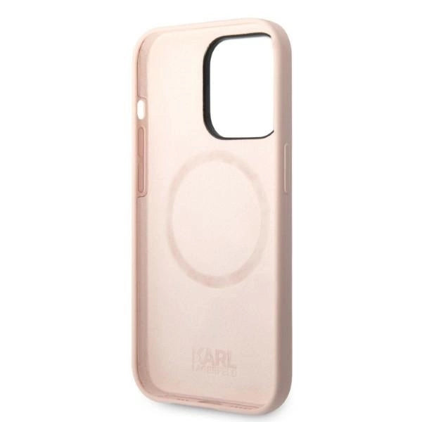 Karl Lagerfeld KLHMP14LSSKCI iPhone 14 Pro 6.1 "hardcase light pink / light pink Silicone Karl & Choupette Magsafe_6