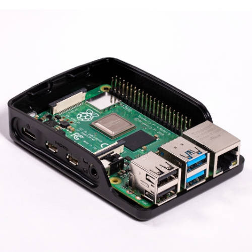 CAJA PARA RASPBERRY OFICIAL PI 4, NEGRO/GRIS RASPBERRY_1