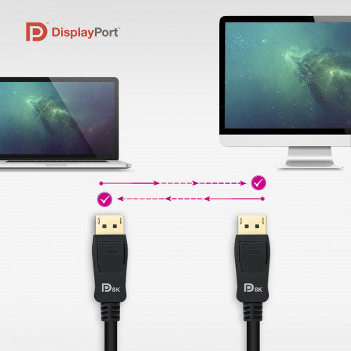 Cable Displayport 1.4 8K Nanocable 10.15.2501/ Displayport Macho - Displayport Macho/ 1m/ Certificado/ Negro_6