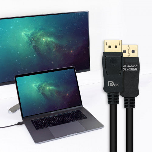 Cable Displayport 1.4 8K Nanocable 10.15.2501/ Displayport Macho - Displayport Macho/ 1m/ Certificado/ Negro_7
