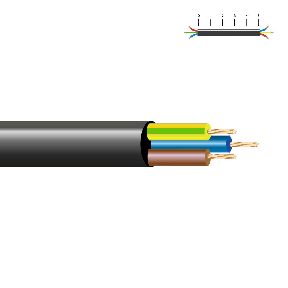 Cabo elétrico vv-k06/1kv 3 g 1,50 mm², preto euro/m_0