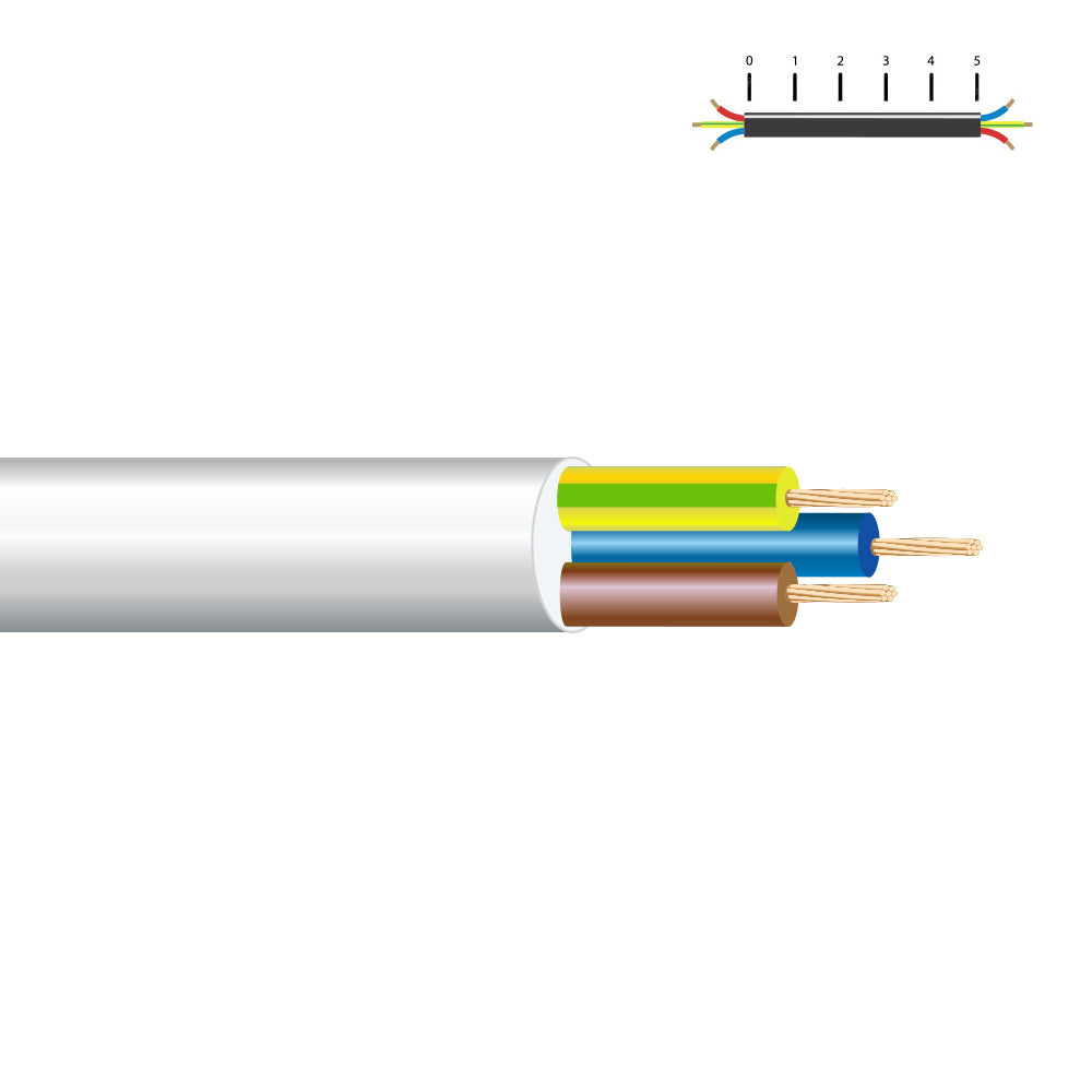 Cabo elétrico vv-k06/1kv 3 g 2,50 mm², branco euro/m_0