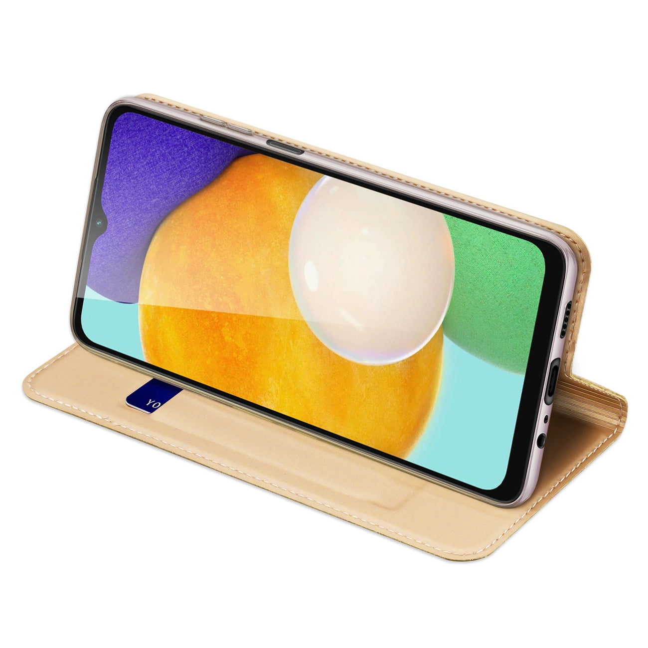 Dux Ducis Skin Pro Case for Samsung Galaxy A14 5G Flip Card Wallet Stand Gold_4