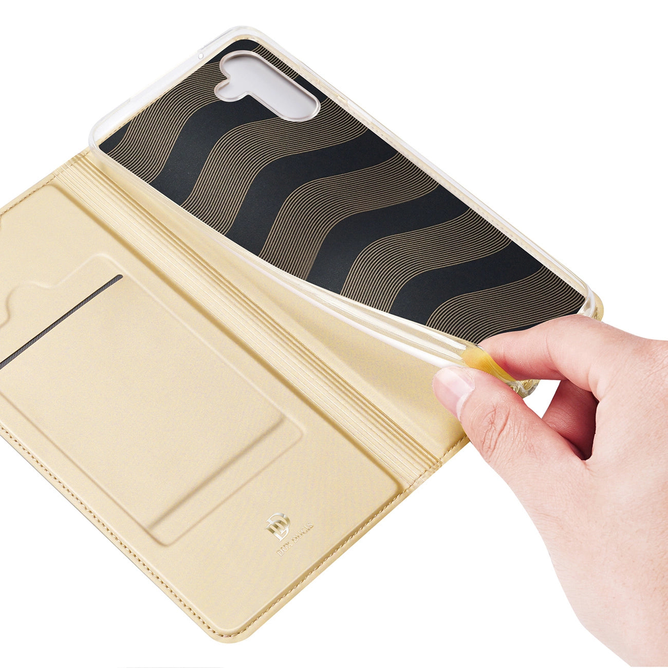 Dux Ducis Skin Pro Case for Samsung Galaxy A14 5G Flip Card Wallet Stand Gold_7