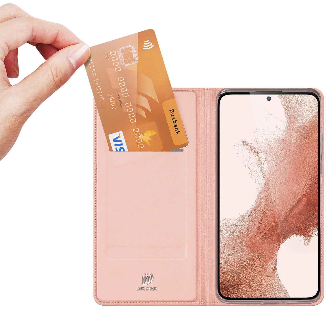 Dux Ducis Skin Pro case for Samsung Galaxy S23+ flip cover card wallet stand pink_1