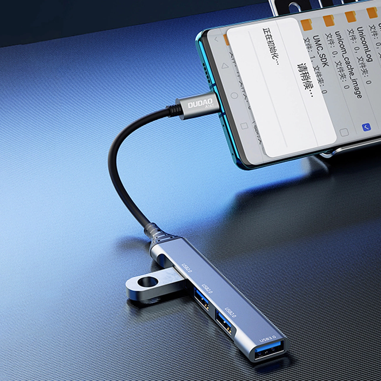 Dudao HUB 4in1 USB-C - 4x USB-A (3 x USB2.0 / USB3.0) 6.3cm black (A16T)_2