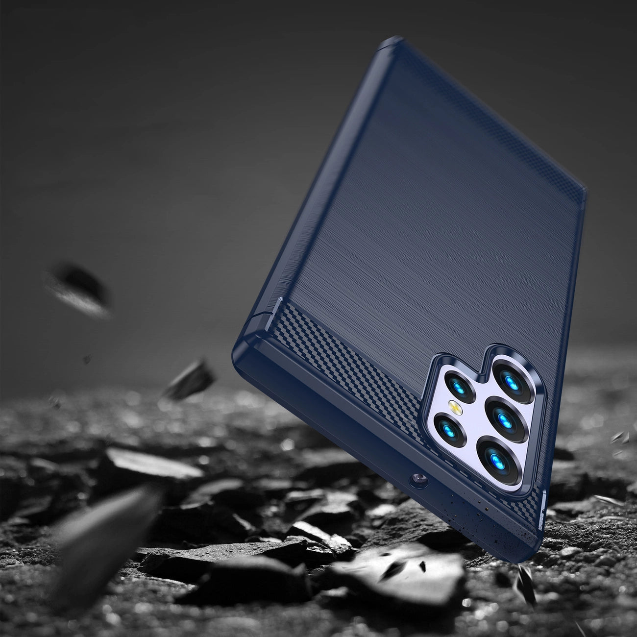 Carbon Case for Samsung Galaxy S23 Ultra flexible silicone carbon cover blue_5