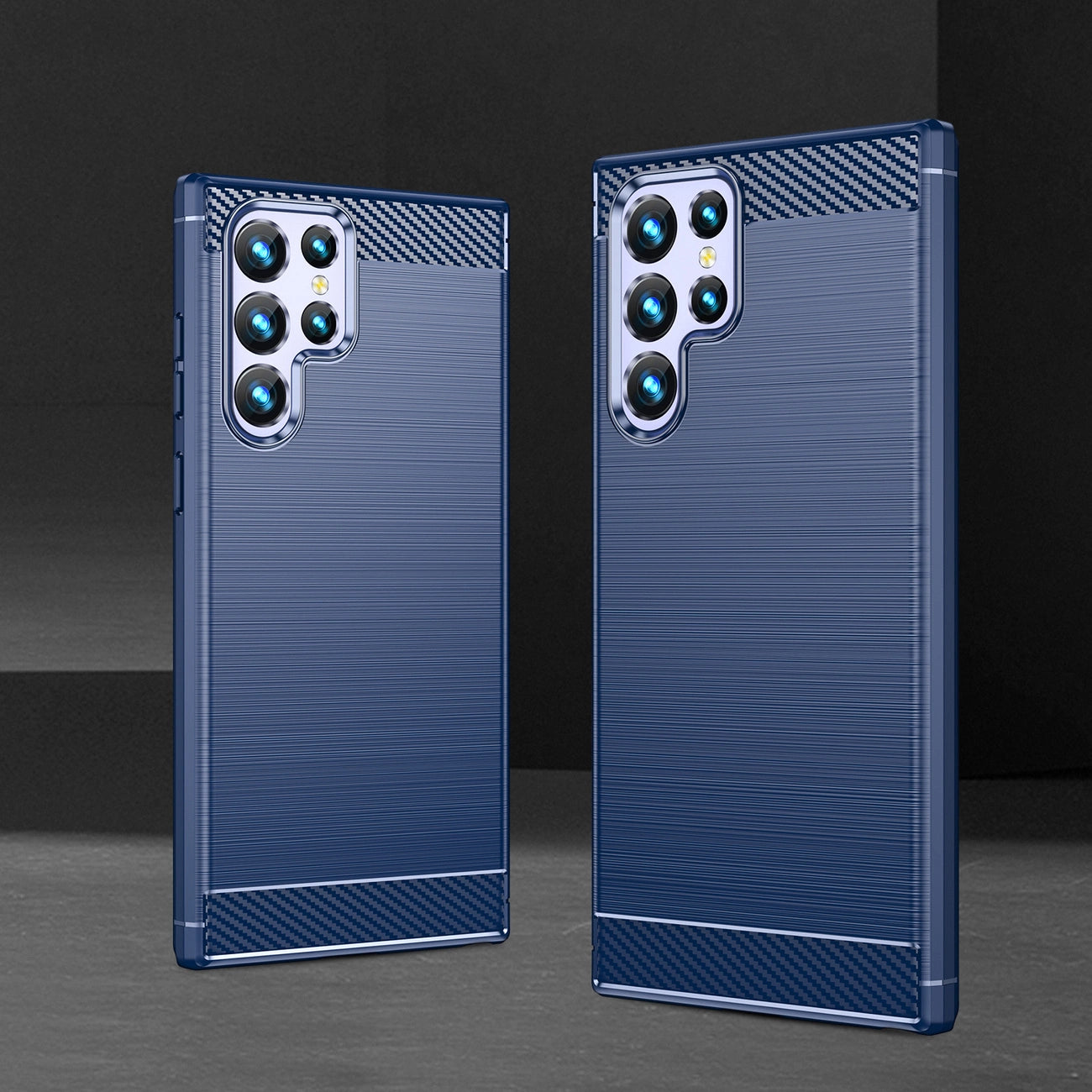 Carbon Case for Samsung Galaxy S23 Ultra flexible silicone carbon cover blue_6