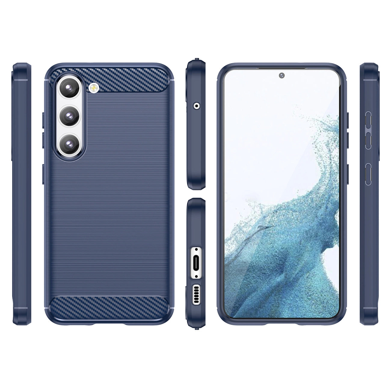 Carbon Case for Samsung Galaxy S23+ flexible silicone carbon cover blue_3