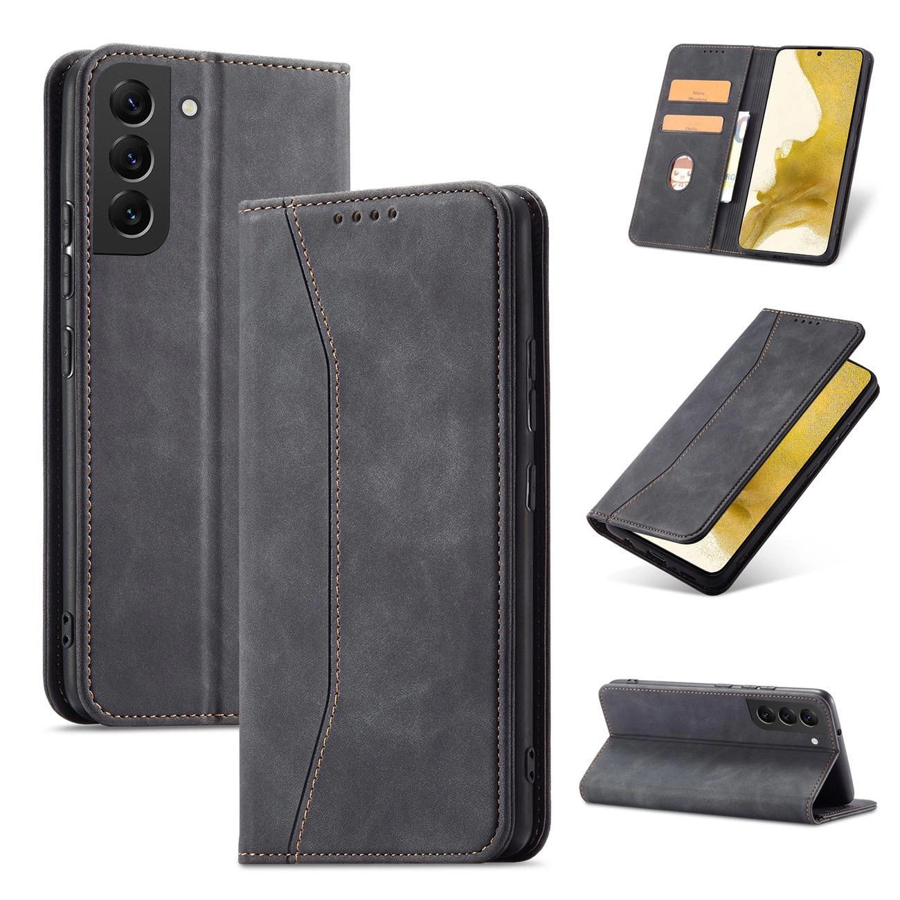 Magnet Fancy Case for Samsung Galaxy S23+ flip cover wallet stand black_9