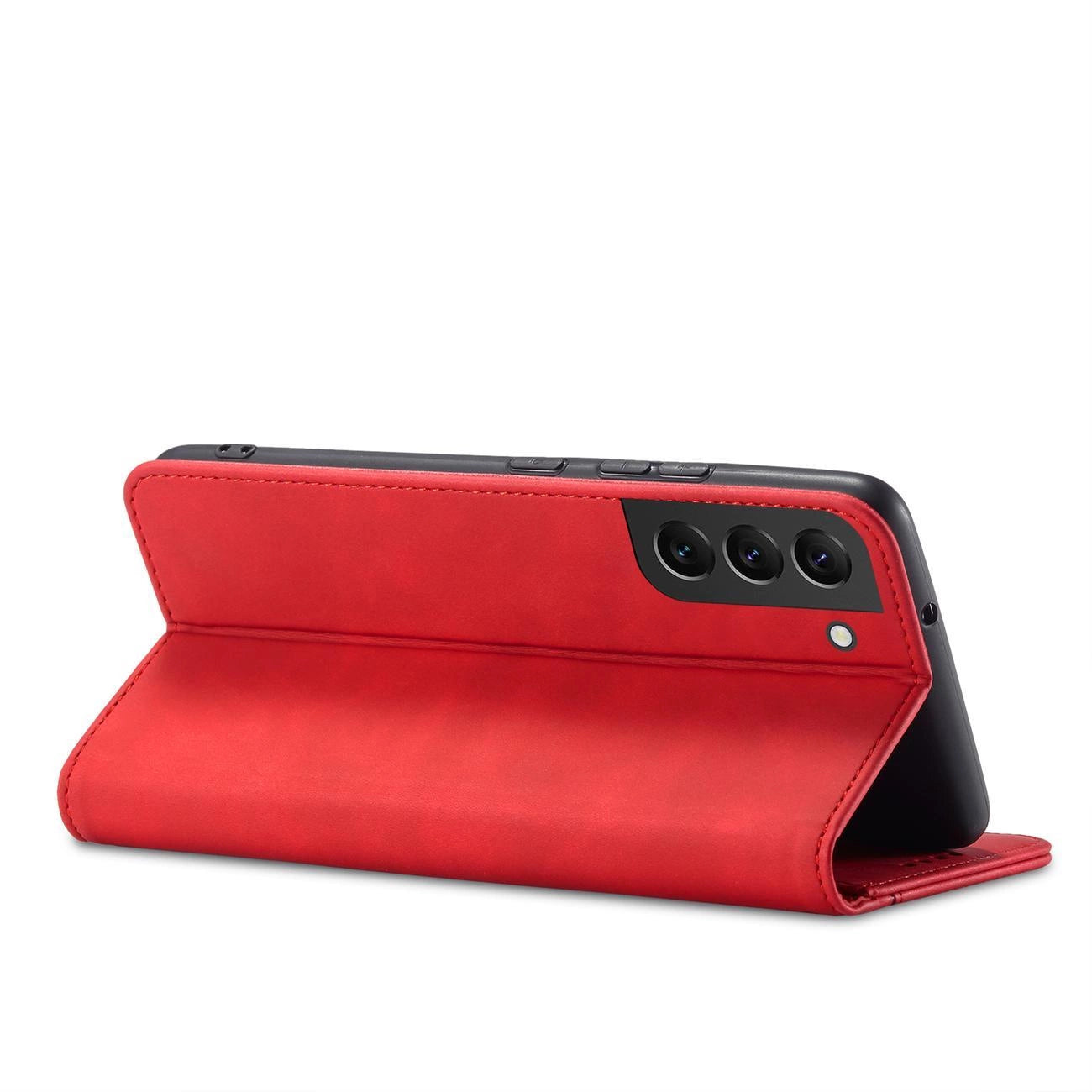 Magnet Fancy Case for Samsung Galaxy S23+ flip cover wallet stand red_5