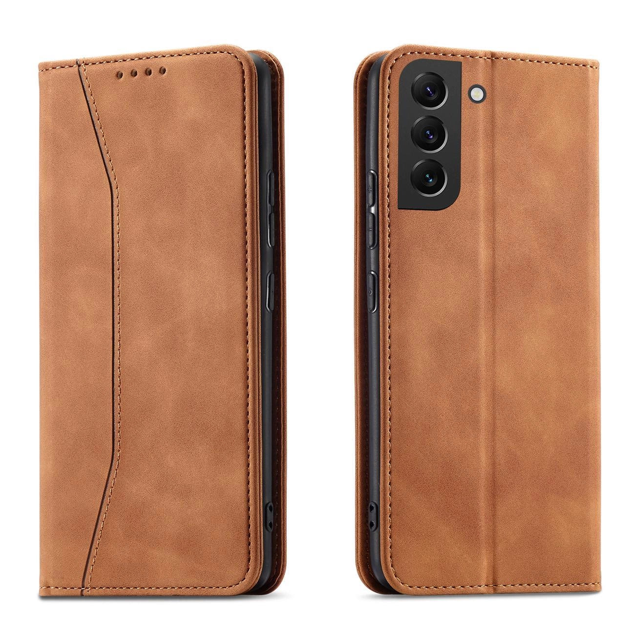 Magnet Fancy Case for Samsung Galaxy S23+ flip cover wallet stand brown_0