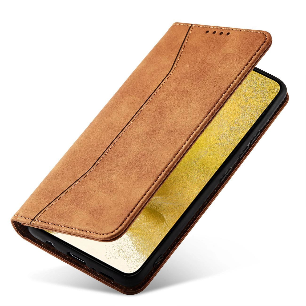 Magnet Fancy Case for Samsung Galaxy S23+ flip cover wallet stand brown_3