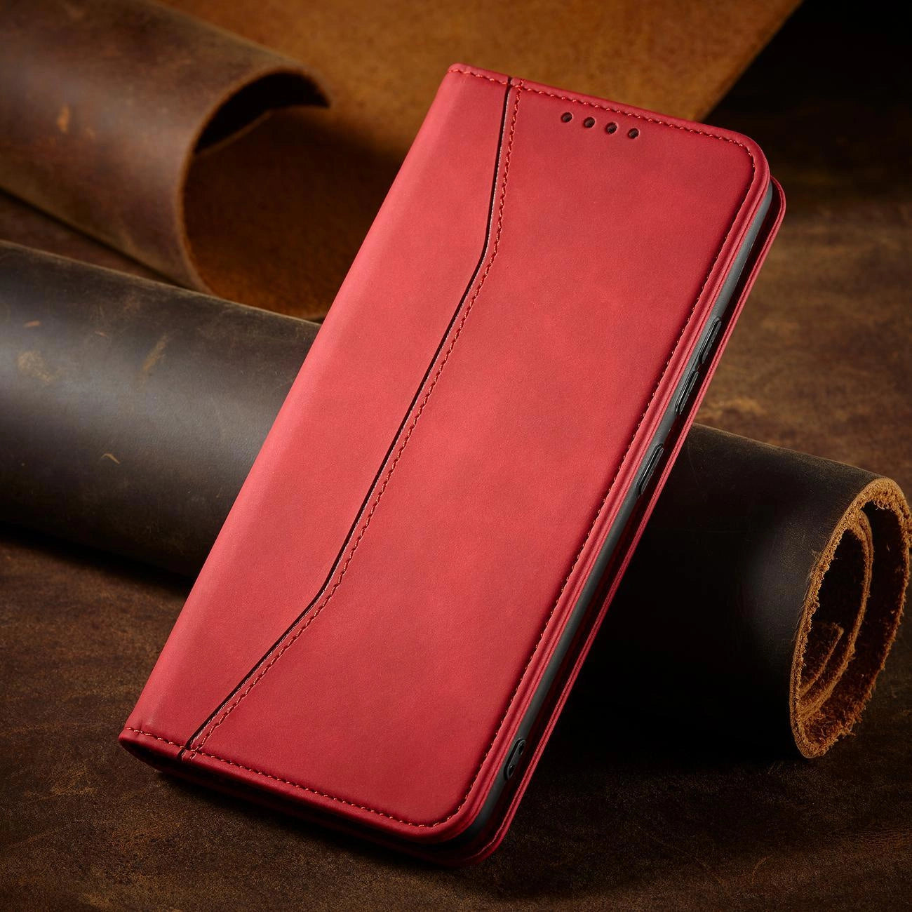 Magnet Fancy Case for Samsung Galaxy S23 Ultra Cover with Flip Stand Wallet Red_7