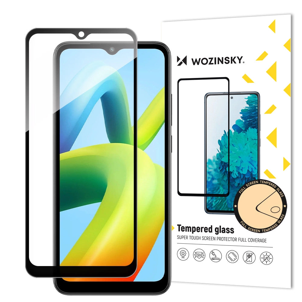 Wozinsky Full Glue Tempered Glass Full Screen Tempered Glass for Xiaomi Redmi A1+ 9H with Black Frame_0