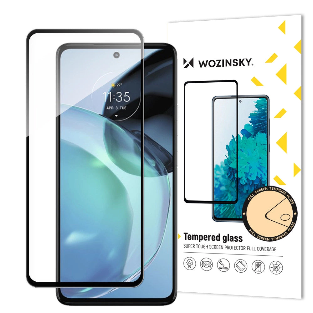 Wozinsky Full Glue Tempered Glass Tempered Glass For Motorola Moto G72 9H Full Screen Protector With Black Frame_1