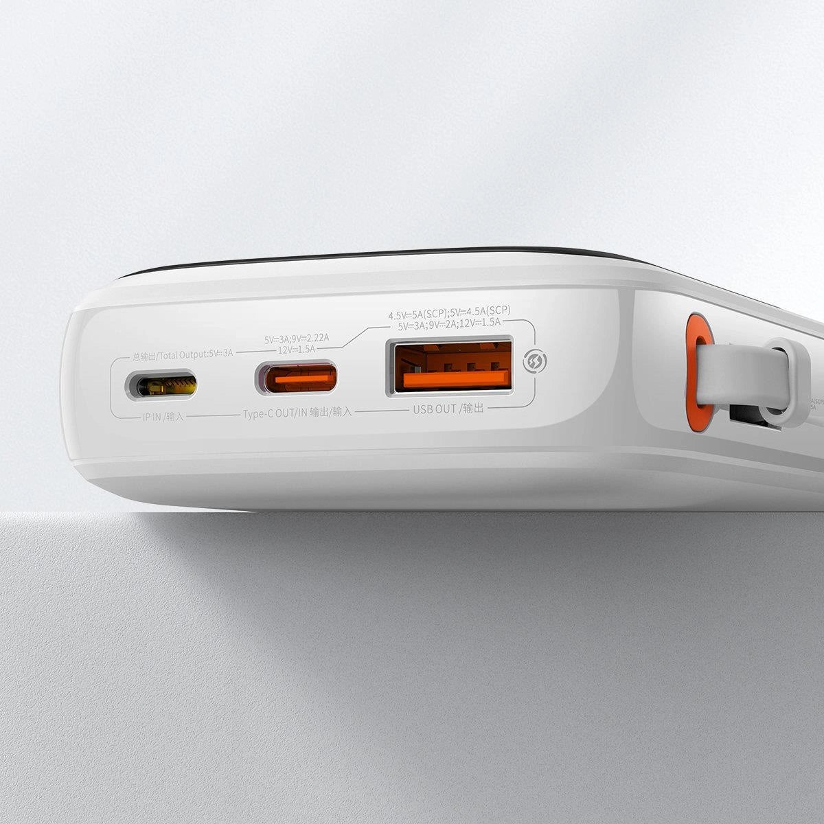 Baseus Qpow Digital Display powerbank with fast charging 10000mAh 22.5W QC/PD/SCP/FCP with built-in USB-C cable white_9