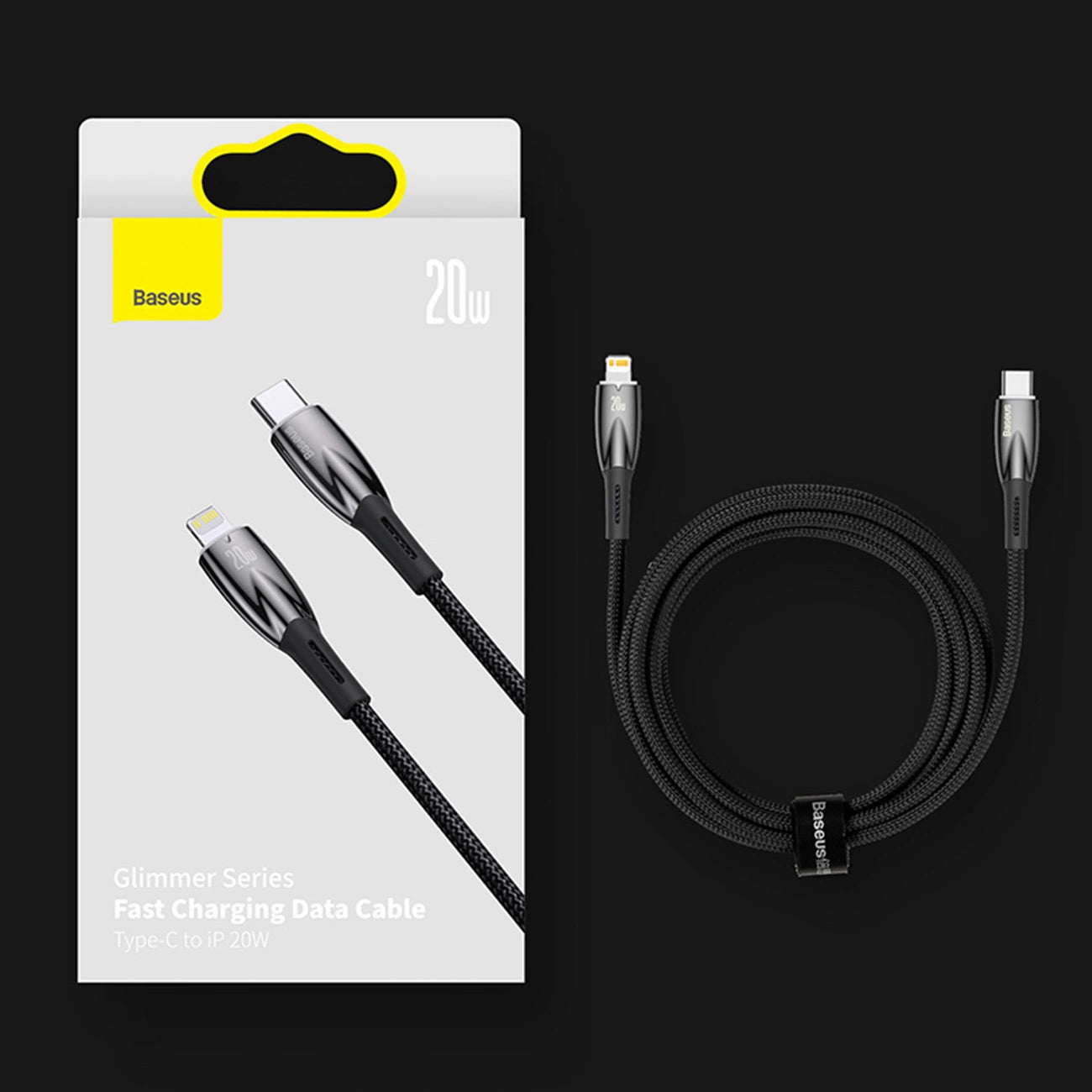 Baseus Glimmer Series fast charging cable USB-A - USB-C 100W 480Mbps 1m white_16