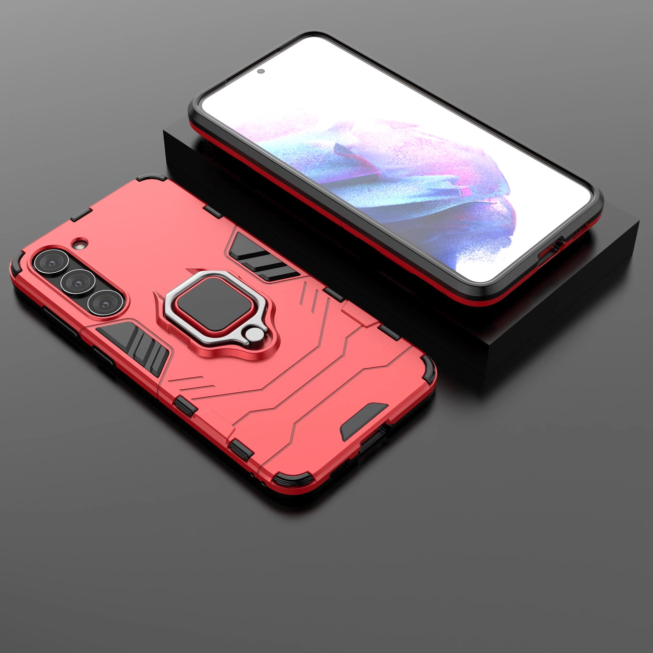 Ring Armor case for Samsung Galaxy S23+ armored cover magnetic holder ring black_16