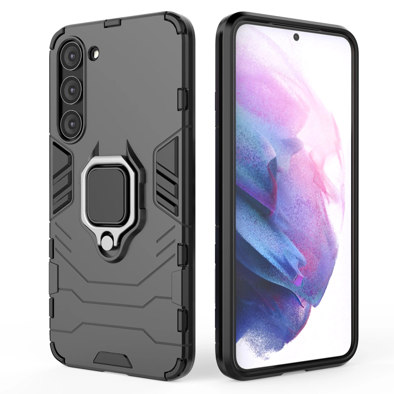 Ring Armor case for Samsung Galaxy S23+ armored cover magnetic holder ring black_7