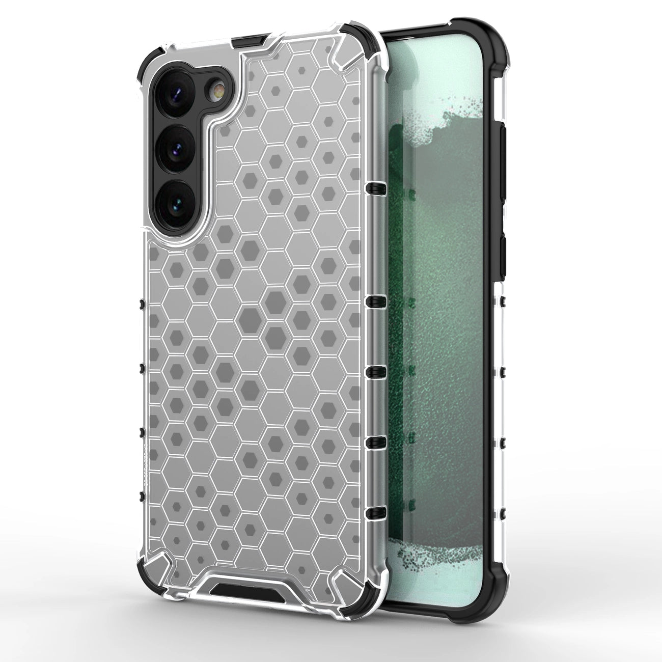 Honeycomb case for Samsung Galaxy S23+ armored hybrid cover transparent_15