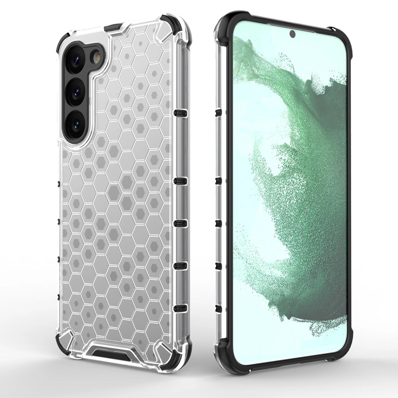 Honeycomb case for Samsung Galaxy S23+ armored hybrid cover transparent_17