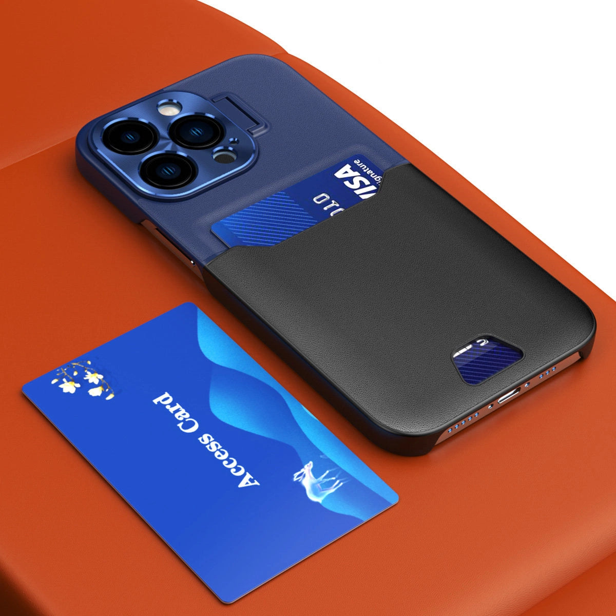 Leather Stand Case for Samsung Galaxy S23 cover card wallet with stand blue_1