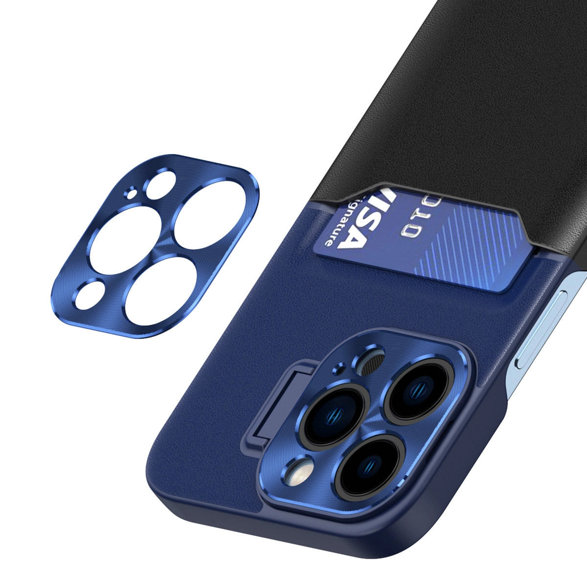 Leather Stand Case for Samsung Galaxy S23 cover card wallet with stand blue_4