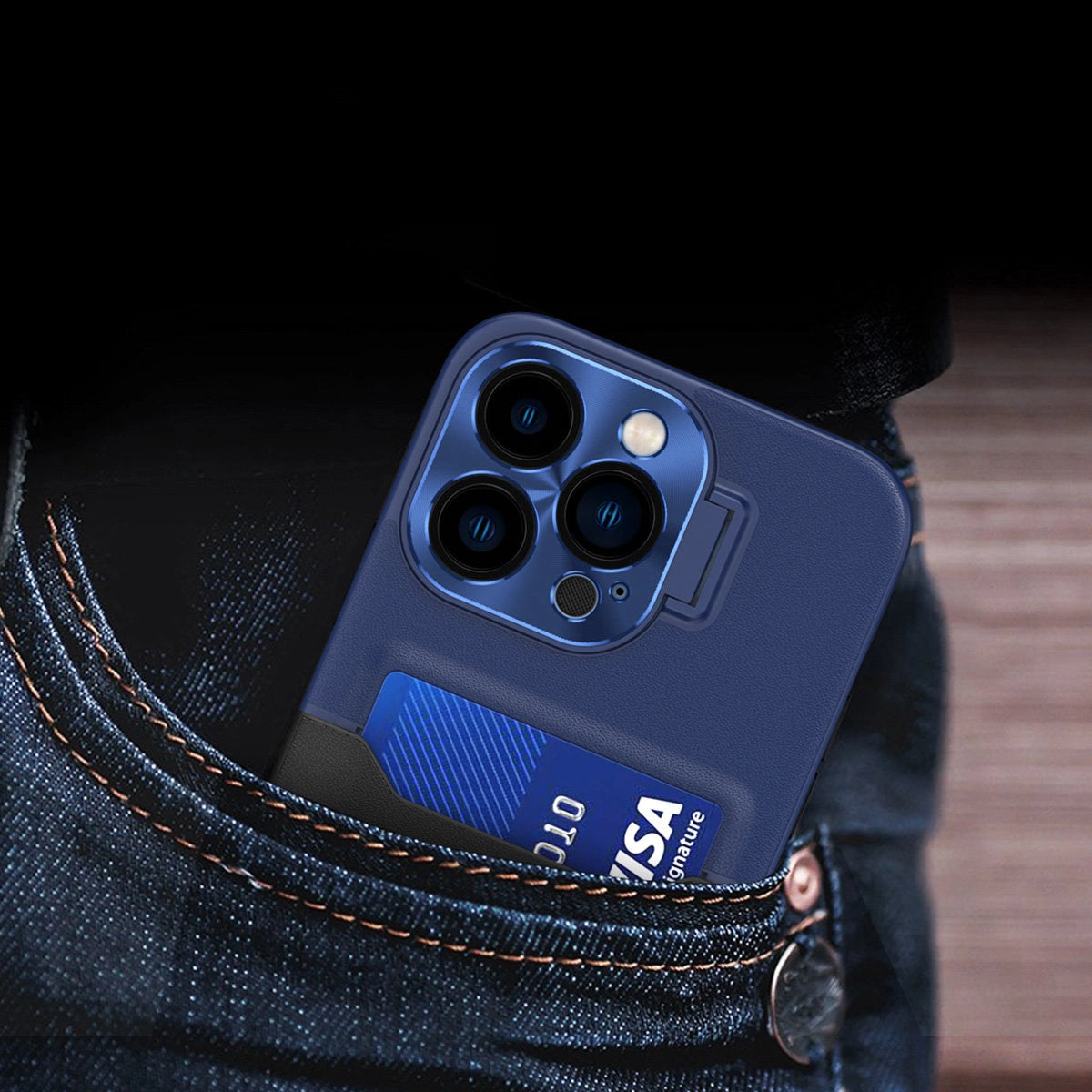 Leather Stand Case for Samsung Galaxy S23 cover card wallet with stand blue_6