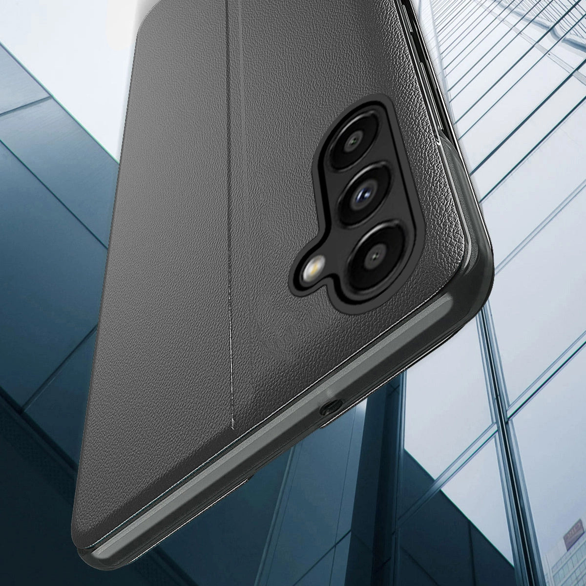 Eco Leather View Case case for Samsung Galaxy S23+ with a flip stand black_2