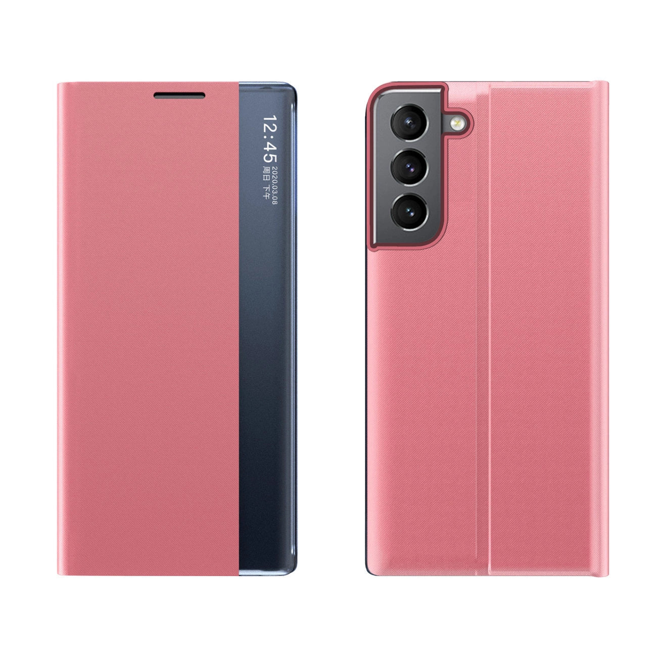 New Sleep Case for Samsung Galaxy S23+ cover with flip stand pink_0